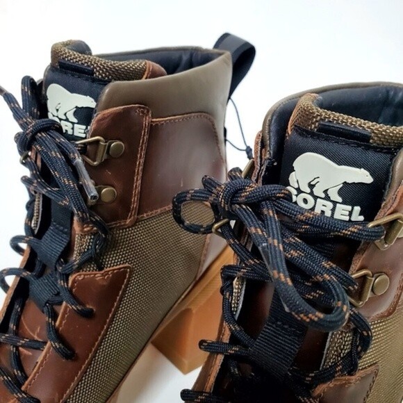 SOREL BREX™ HEEL LACE WATERPROOF LEATHER STANDOUT LUG SOLE CHUNKY BOOTIES - Picture 7 of 16